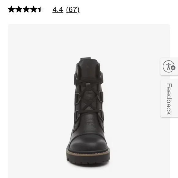 Sorel Black Leather Combat Boots - Picture 2 of 5